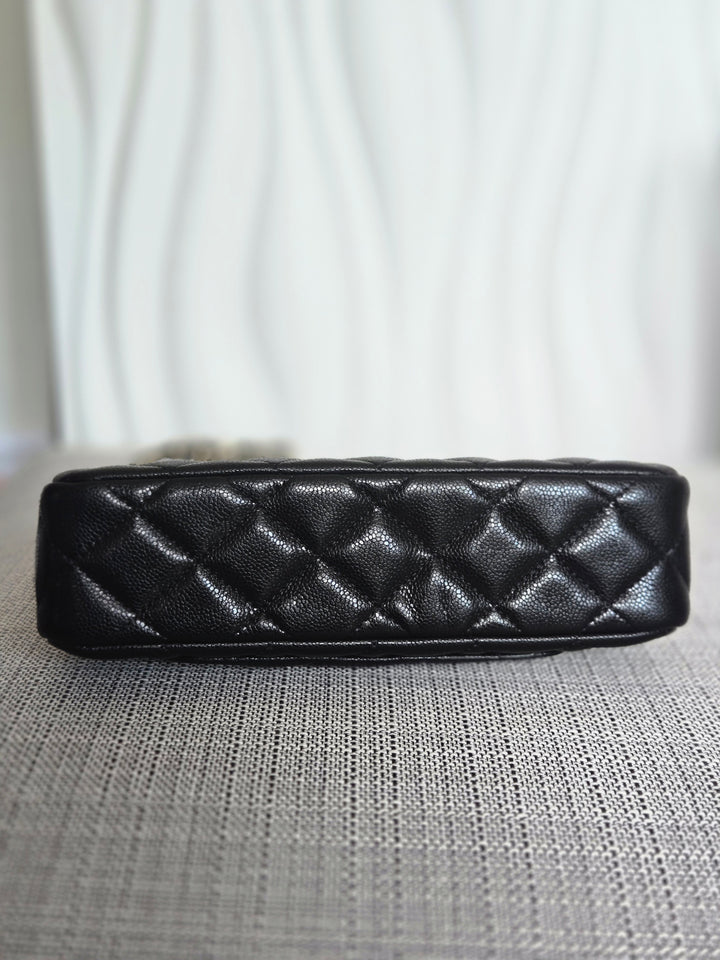 CHANEL new style Clutch/Wallet on Chain WOC in Black caviar LGHW and Burgundy lining 2025