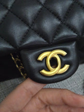 Load image into Gallery viewer, Chanel Black Lambskin GHW Top Handle Mini Rectangular Flap Bag
