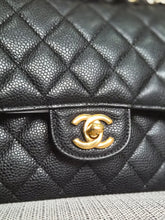 Load image into Gallery viewer, CHANEL series 19 2014 Black caviar GHW 11.12 Medium ML Timeless Classic Double Flap Bag
