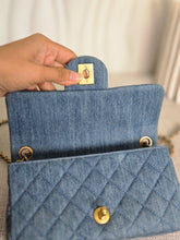 Load image into Gallery viewer, CHANEL 23C 2022/2023 Cruise collection Denim Pearl Crush Adjustable Chain Mini Rectangular Flap Bag with Aged GHW
