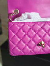 Load image into Gallery viewer, Chanel 21C 2021 Cruise Collection Purple Lambskin Champagne GHW Mini rectangular flap bag
