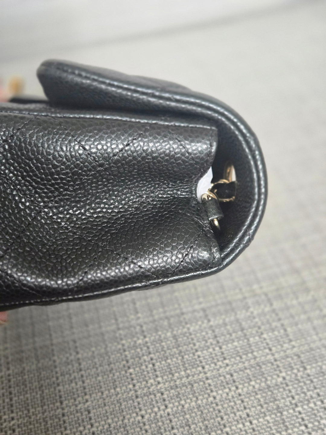 Chanel series 25 2018 Summer/Spring 18S Collection Pearly Dark Grey Caviar LGHW Mini Rectangular Flap Bag