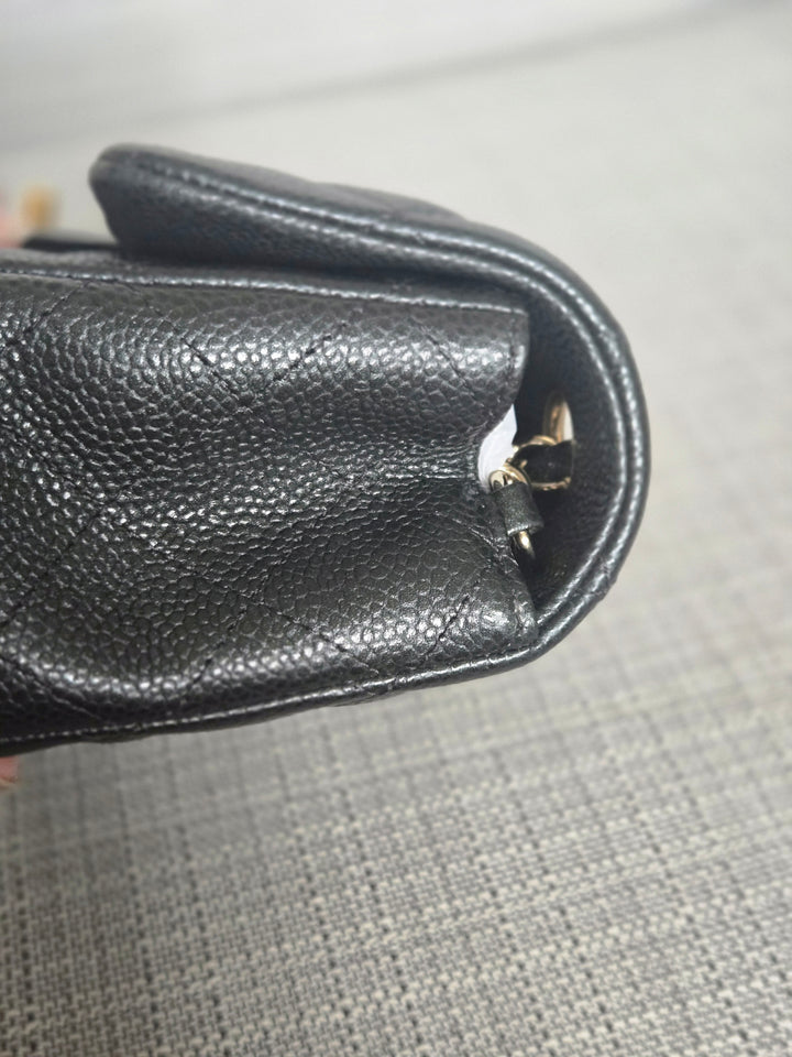 Chanel series 25 2018 Summer/Spring 18S Collection Pearly Dark Grey Caviar LGHW Mini Rectangular Flap Bag