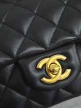 Load image into Gallery viewer, Chanel Black Lambskin GHW Top Handle Mini Rectangular Flap Bag
