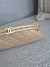 Load image into Gallery viewer, Chanel Series 16 2012 Pearly Gold Lambskin with GHW Classic Clutch
