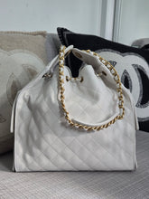 Load image into Gallery viewer, Chanel 25 White Caviar Aged GHW Hobo Bag size Medium with Detachable Pouch
