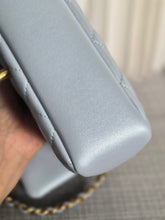 Load image into Gallery viewer, CHANEL Pearl Twist Pearly Silver Light Blue Lambskin Mini Flap Bag
