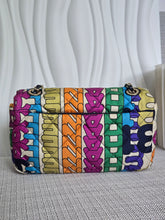 Load image into Gallery viewer, CHANEL 21K Collection 2021 Multicolor Rainbow Quilted Satin Medium Flap Bag LGHW
