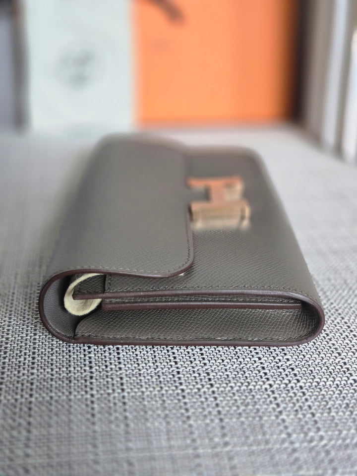 Hermes Constance to Go Long Wallet in Gris Etain Epsom Leather GHW Stamp Z 2021