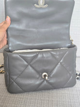 Load image into Gallery viewer, Chanel 19 size Small From 2022 in Dark grey Lambskin Mixed GHW with Silver colourway Flap Bag with Top Handle
