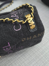 Load image into Gallery viewer, Chanel 22P collection Black Denim Mood Flap Bag with Aged GHW size Medium (25 cms)
