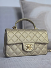 Load image into Gallery viewer, Chanel series 31 21S Gold Caviar GHW Mini Rectangular Top Handle Flap Bag
