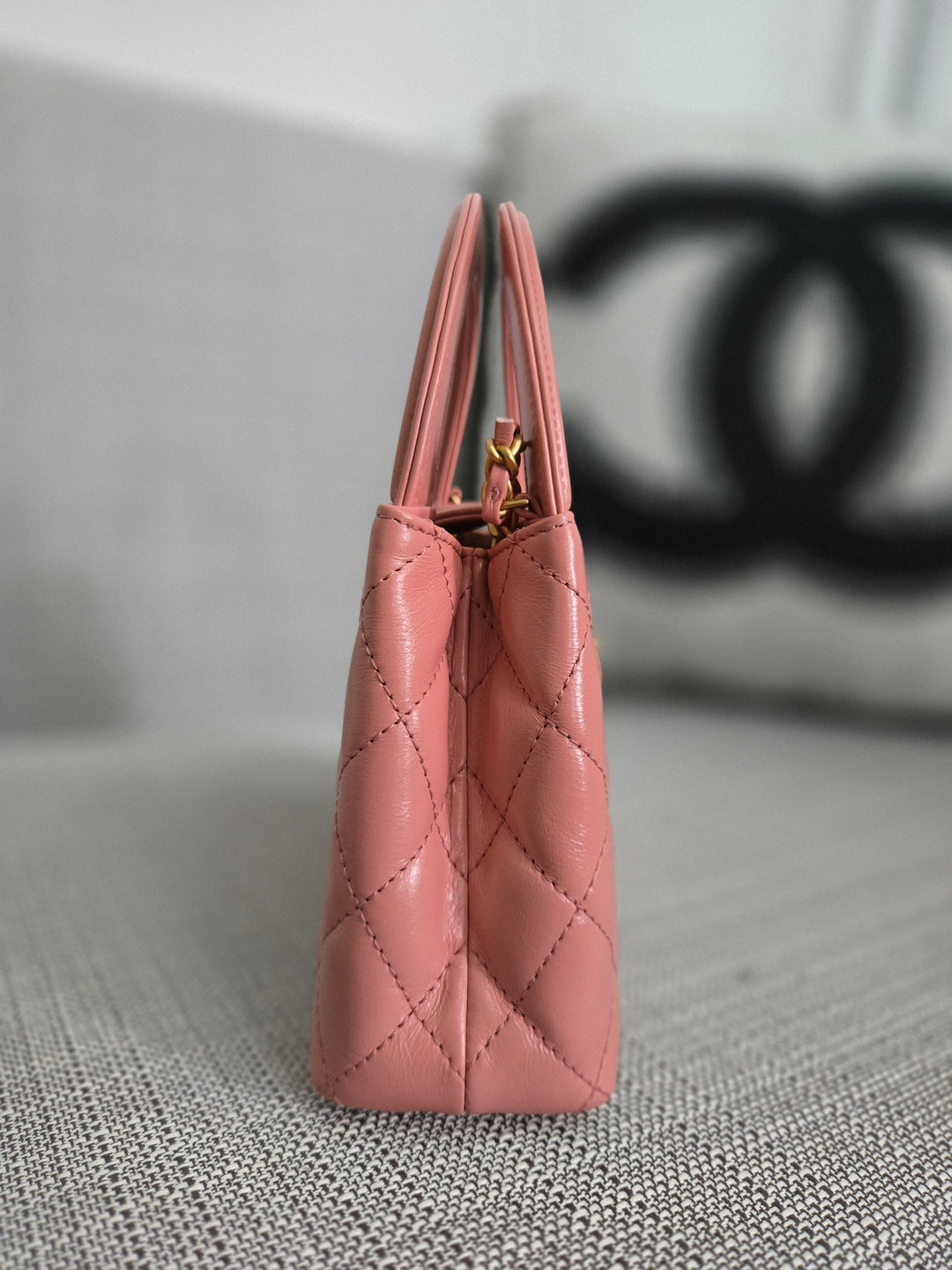 Chanel 23K Pink Lambskin GHW Nano Kelly Shopping Bag size Small (19 cms AS4416)
