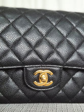 Load image into Gallery viewer, CHANEL series 19 2014 Black caviar GHW 11.12 Medium ML Timeless Classic Double Flap Bag
