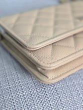 Load image into Gallery viewer, Chanel Beige Clair Caviar GHW Classic Wallet on Chain (WOC)
