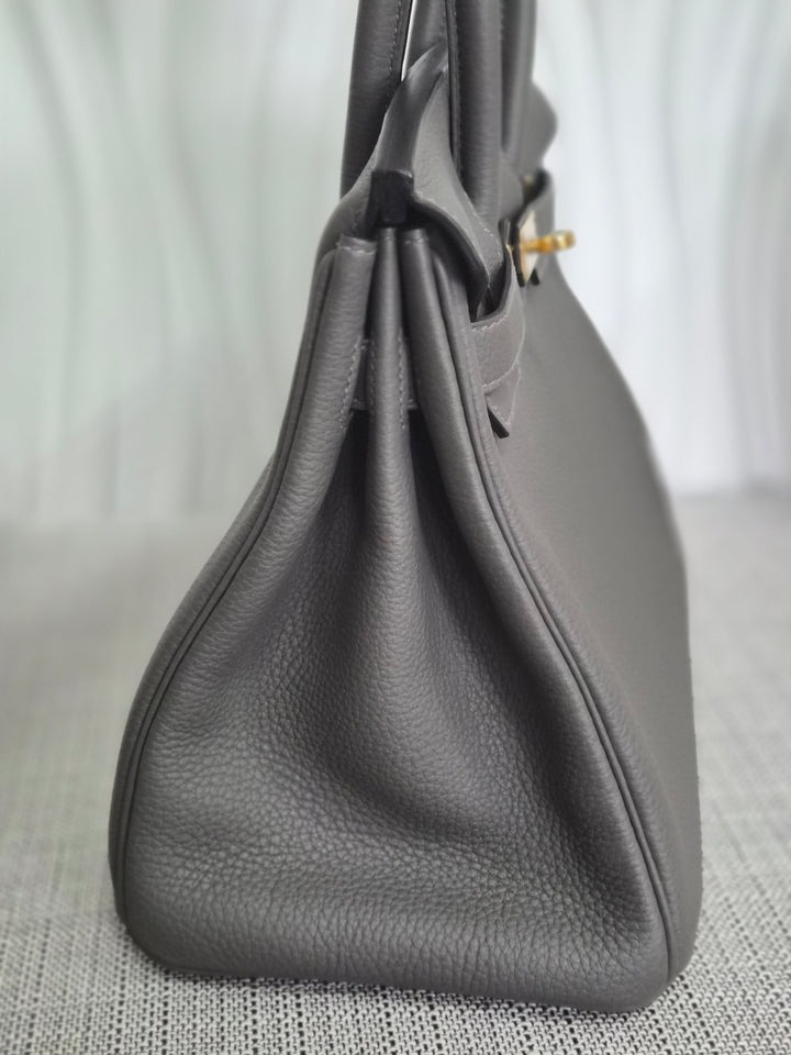Hermes Birkin 30 Gris Meyer Togo Leather GHW Stamp U (2022)