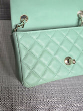 Load image into Gallery viewer, Chanel 24S 2024 Pastel Green Lambskin Champagne GHW Classic Mini Rectangular Flap Bag
