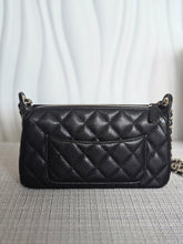 Load image into Gallery viewer, CHANEL new style Clutch/Wallet on Chain WOC in Black caviar LGHW and Burgundy lining 2025
