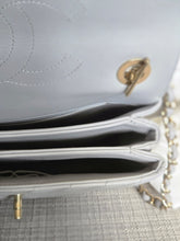 Load image into Gallery viewer, Chanel series 25 Grey Lambskin Chevron Trendy CC Top Handle Flap Bag Size Small with Champagne GHW and Detachable Shoulder strap
