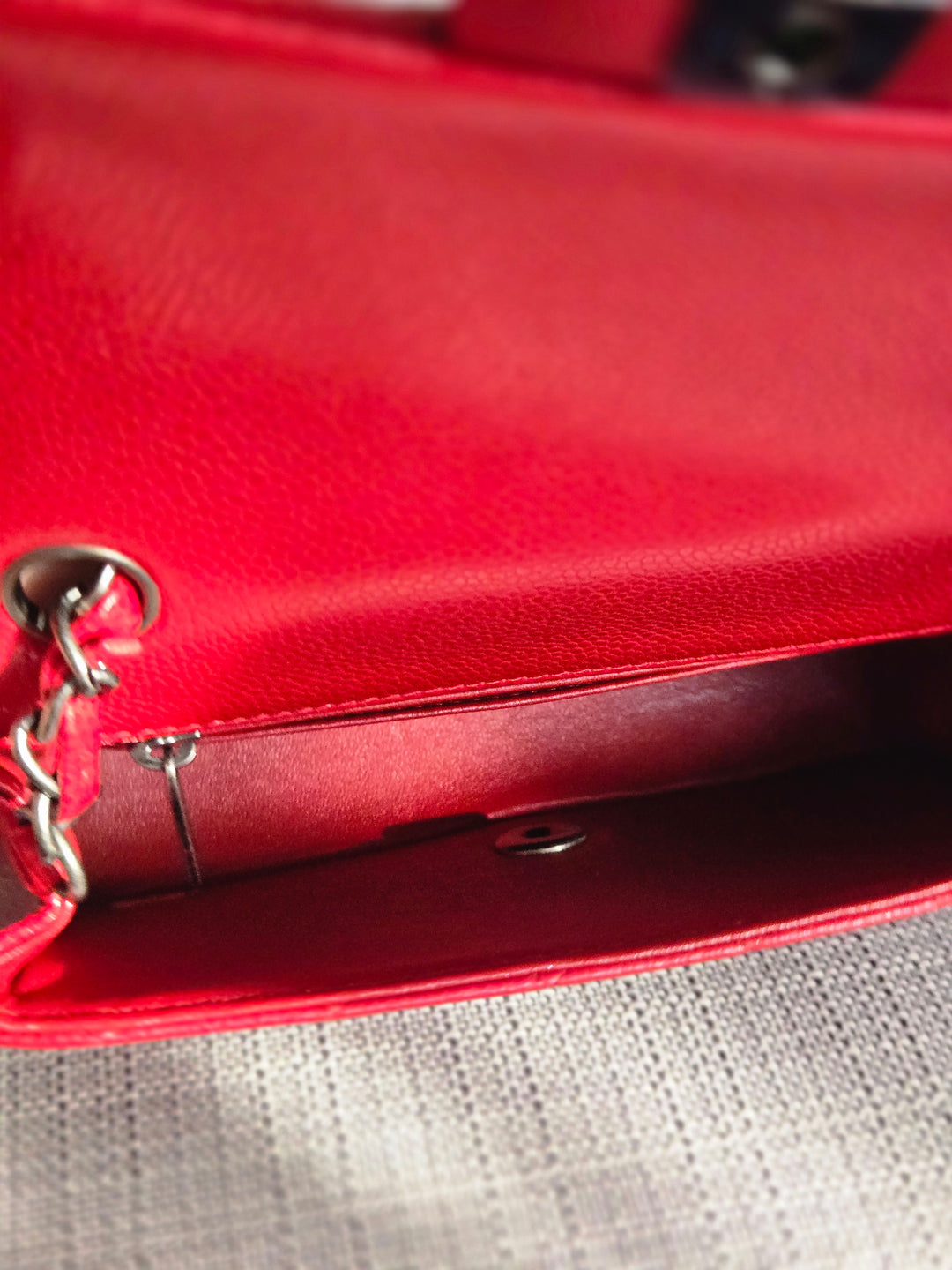 CHANEL series 21 15B collection Red lipstick caviar Ruthenium Hardware Mini Rectangular Flap Bag 2015 15B collection
