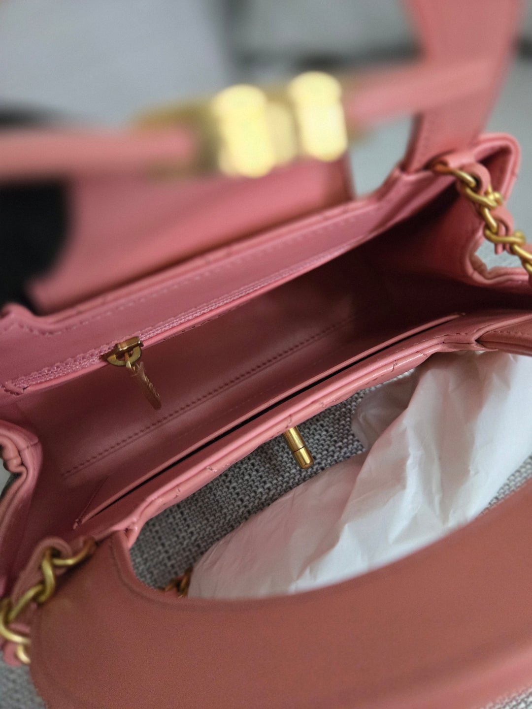 Chanel 23K Pink Lambskin GHW Nano Kelly Shopping Bag size Small (19 cms AS4416)