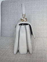 Load image into Gallery viewer, Chanel series 25 Grey Lambskin Chevron Trendy CC Top Handle Flap Bag Size Small with Champagne GHW and Detachable Shoulder strap
