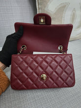 Load image into Gallery viewer, Chanel 23S 2023 Spring/Summer Collection Burgundy Lambskin Classic Mini Rectangular Flap Bag with Champagne GHW
