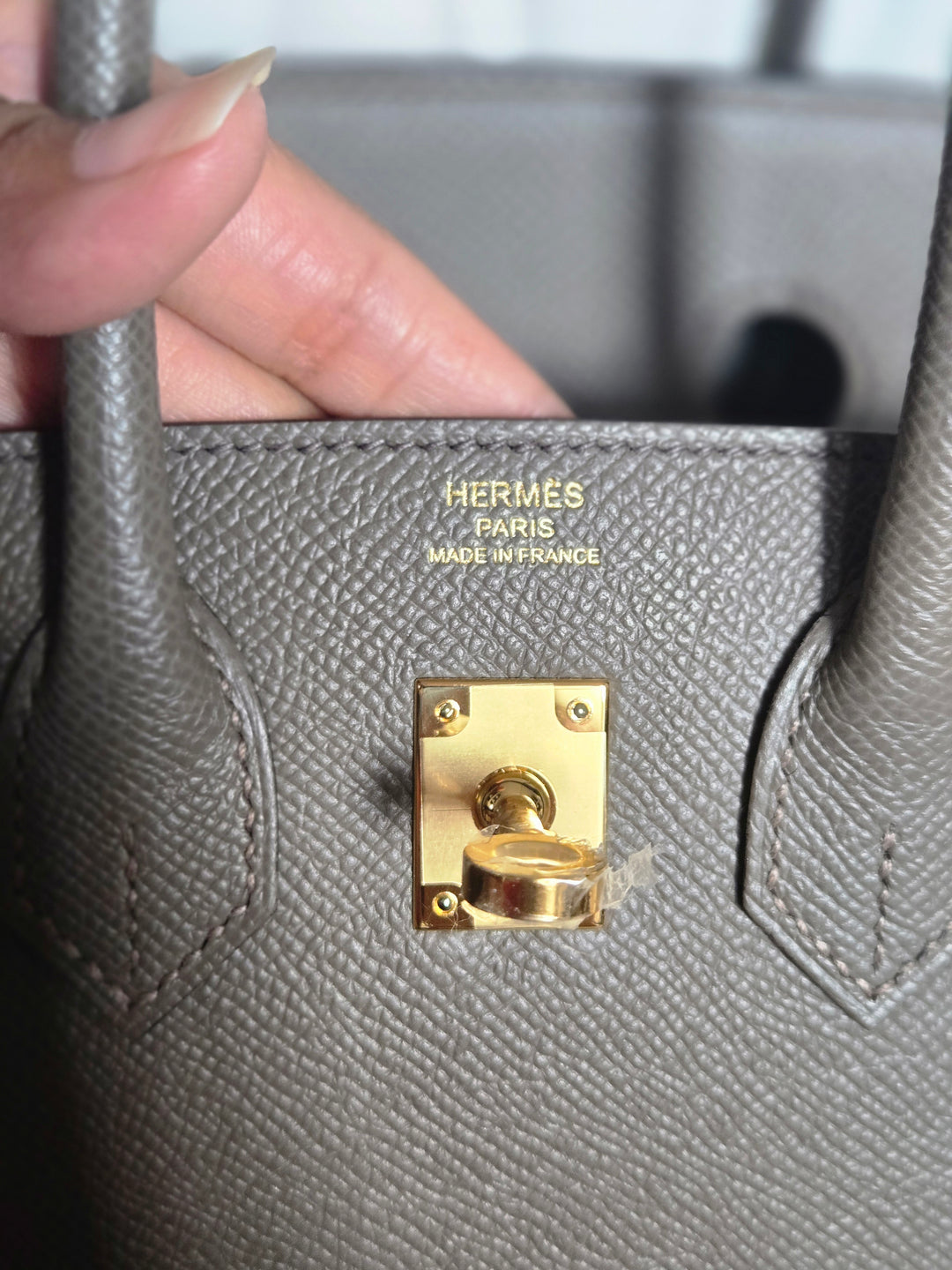 Hermes Birkin 25 Gris Etain Epsom Sellier Leather GHW stamp B 2023
