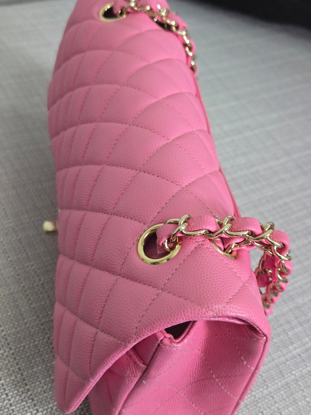 Chanel 21P 2021 Pre spring/summer collection Pink Caviar Champagne GHW 11.12 Timeless Classic Medium ML Double Flap Bag