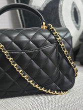 Load image into Gallery viewer, Chanel Black Lambskin GHW Top Handle Mini Rectangular Flap Bag
