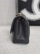 Load image into Gallery viewer, Chanel 17C series 23 Black caviar Champagne GHW Classic Mini Rectangular Flap Bag with Edge Stitching
