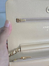 Load image into Gallery viewer, Chanel Beige Clair Caviar GHW Classic Wallet on Chain (WOC)
