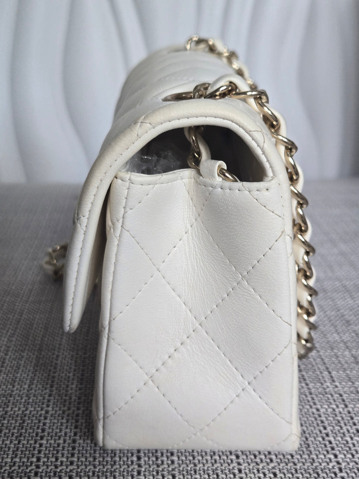 CHANEL series 23 2016 White Lambskin LGHW Mini Rectangular Flap Bag