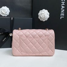 Load image into Gallery viewer, Chanel 23S 2023 Spring/Summer Collection Light Pink Lambskin Champagne GHW Mini rectangular flap bag

