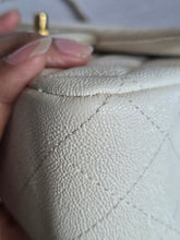 Load image into Gallery viewer, CHANEL 21S Series 31 White Caviar Aged GHW Top Handle Mini Rectangular Flap Bag
