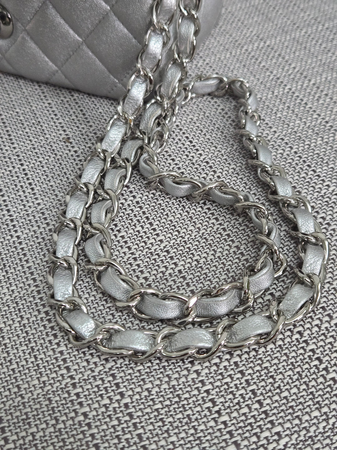 Chanel Series 31 21P 2021 Pre Spring/Summer Collection Iridescent Silver lambskin SHW Square Mini Flap Bag