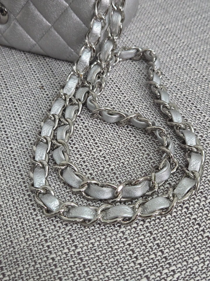 Chanel Series 31 21P 2021 Pre Spring/Summer Collection Iridescent Silver lambskin SHW Square Mini Flap Bag
