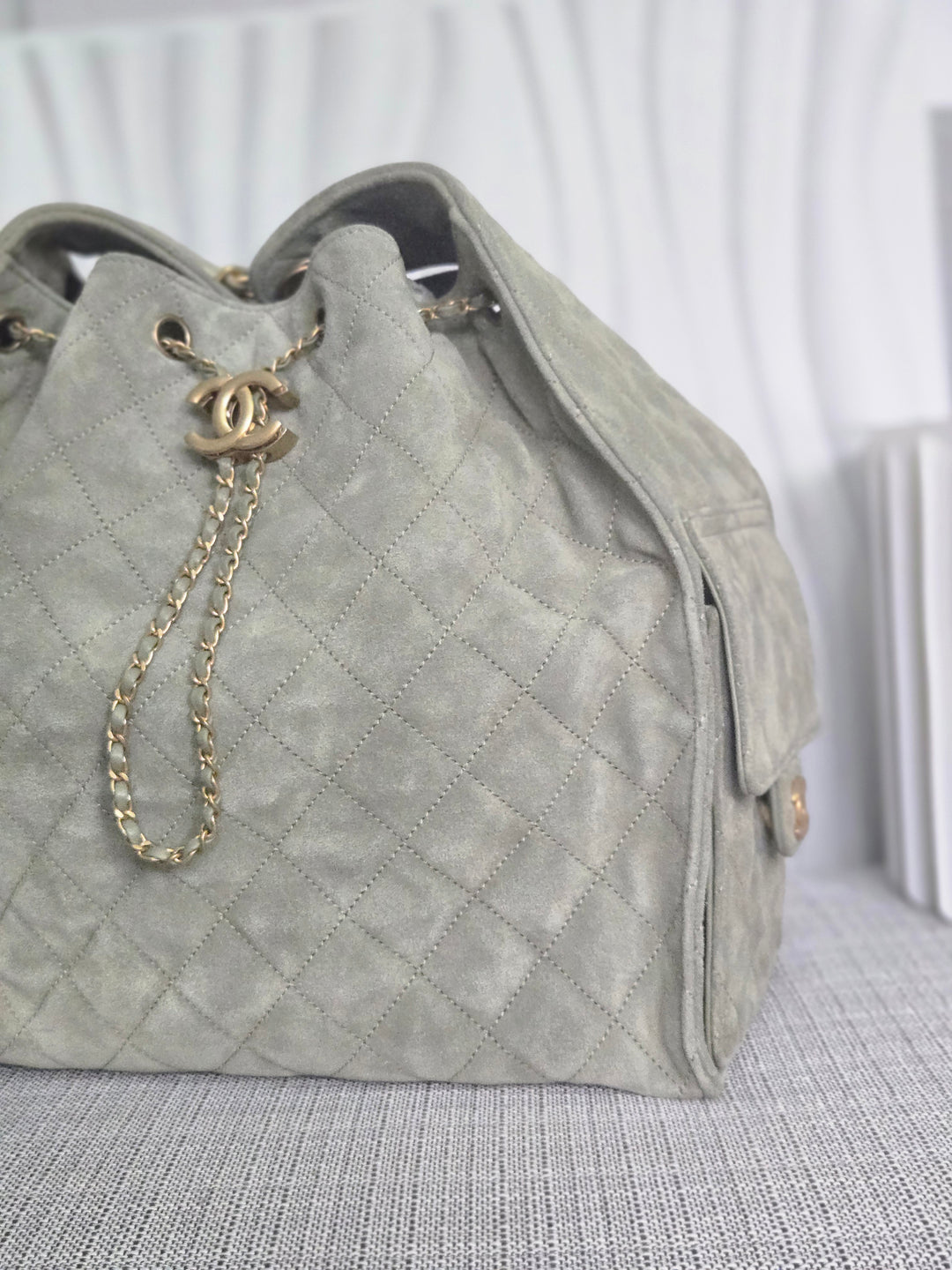 CHANEL 25C collection 2024/2025 cruise collection Khaki Suede Aged GHW 25 Hobo Bag size Medium