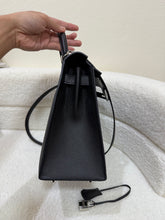Load image into Gallery viewer, Hermes Kelly 28 in Black Noir Epsom Sellier Leather PHW Stamp R 2014
