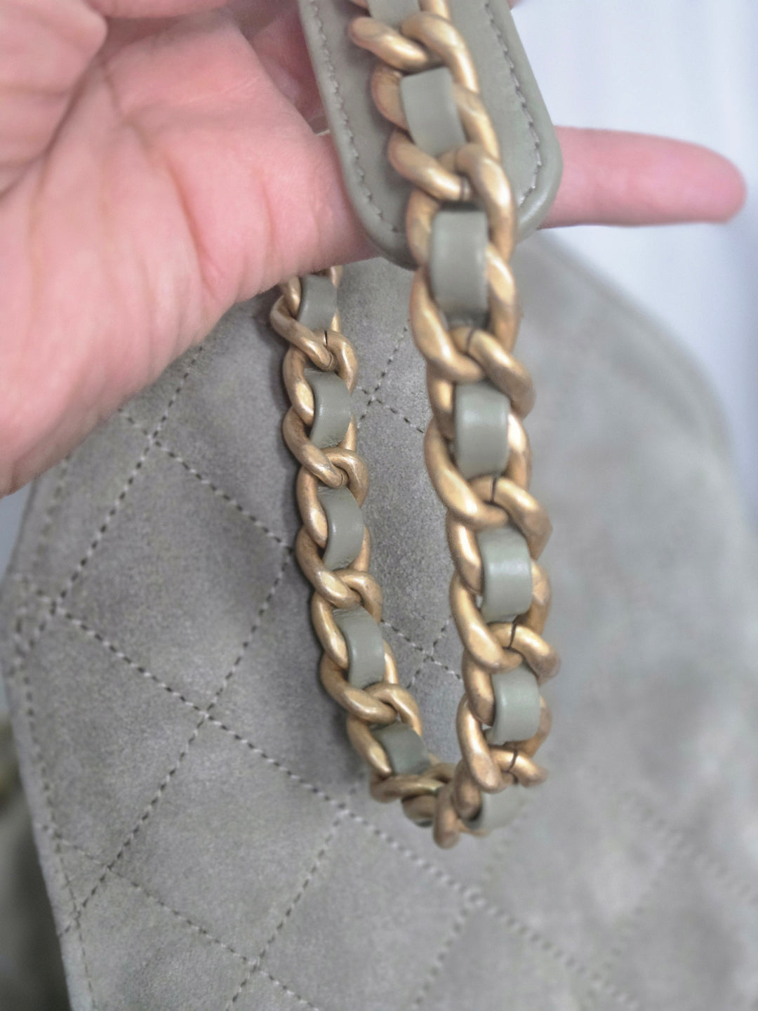 CHANEL 25C collection 2024/2025 cruise collection Khaki Suede Aged GHW 25 Hobo Bag size Medium