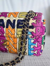 Load image into Gallery viewer, CHANEL 21K Collection 2021 Multicolor Rainbow Quilted Satin Medium Flap Bag LGHW
