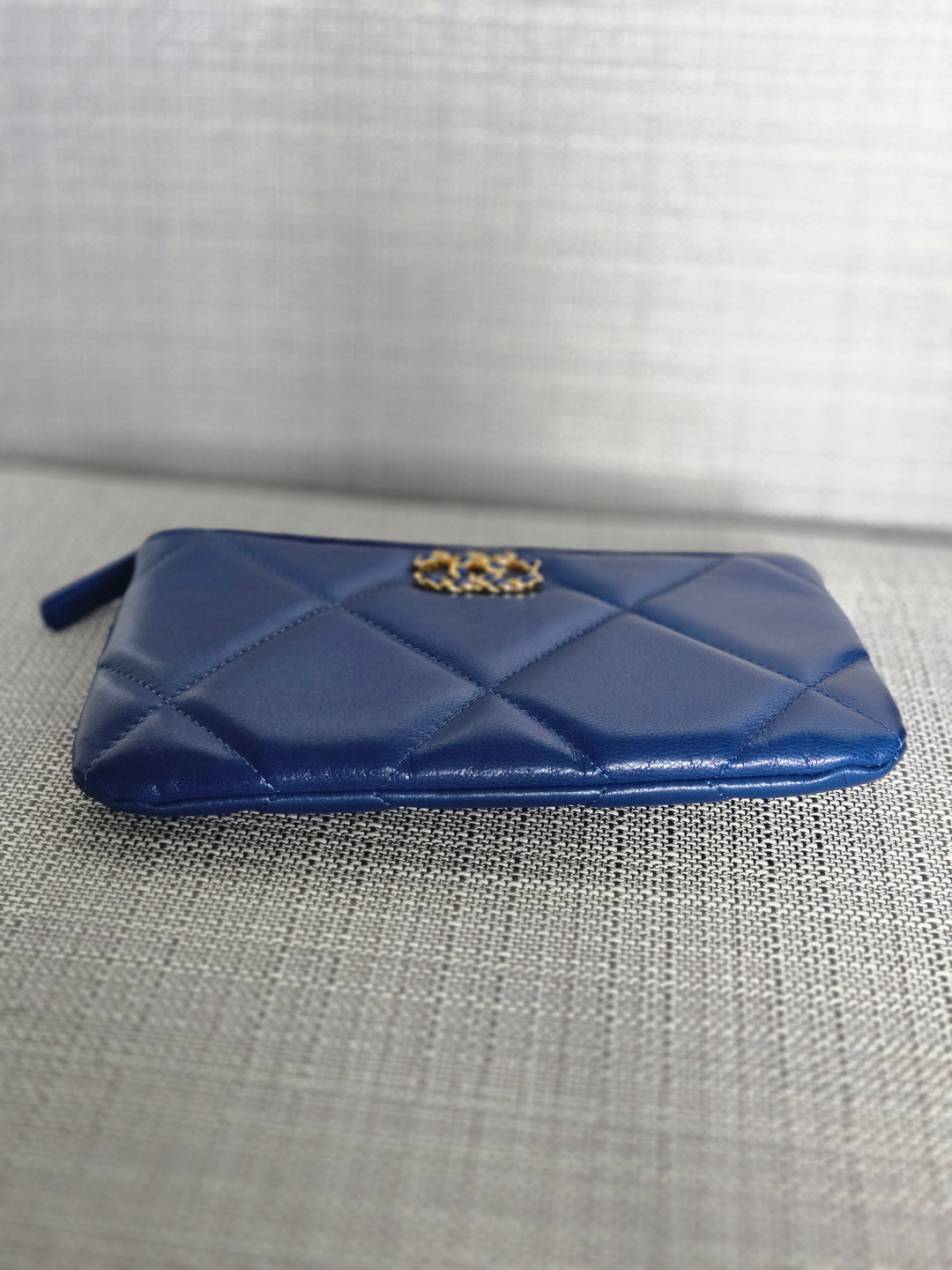 Chanel series 29 Blue goatskin GHW Small O Case/Pouch 8 inches