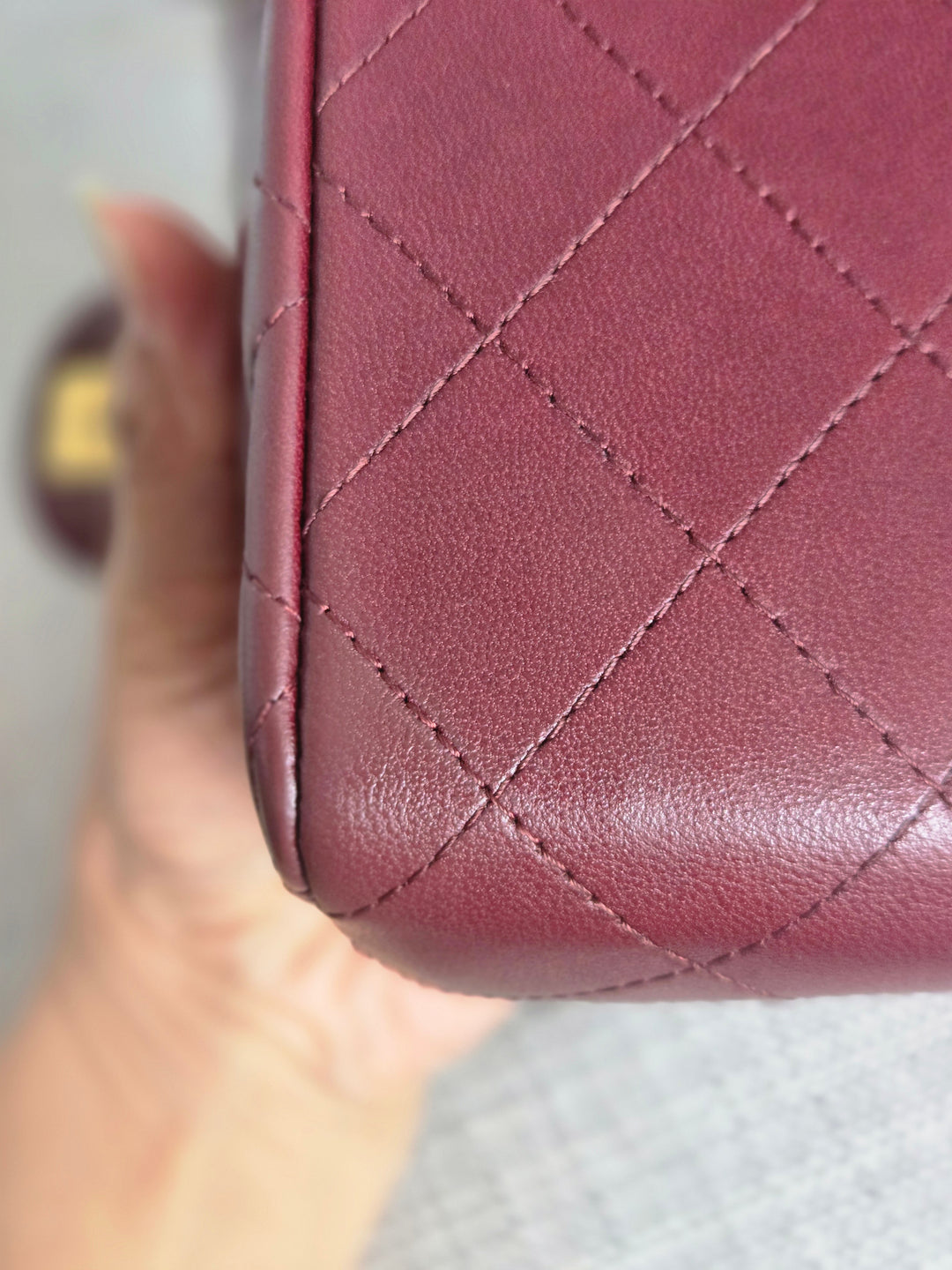 Chanel series 21 2015 15B Collection Burgundy Lambskin GHW Mini Rectangular Flap Bag
