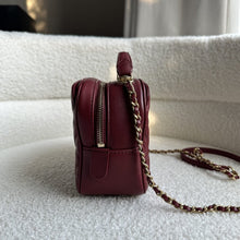 Load image into Gallery viewer, Chanel series 26 Burgundy Calf skin Aged GHW Camera Case bag with top handle
