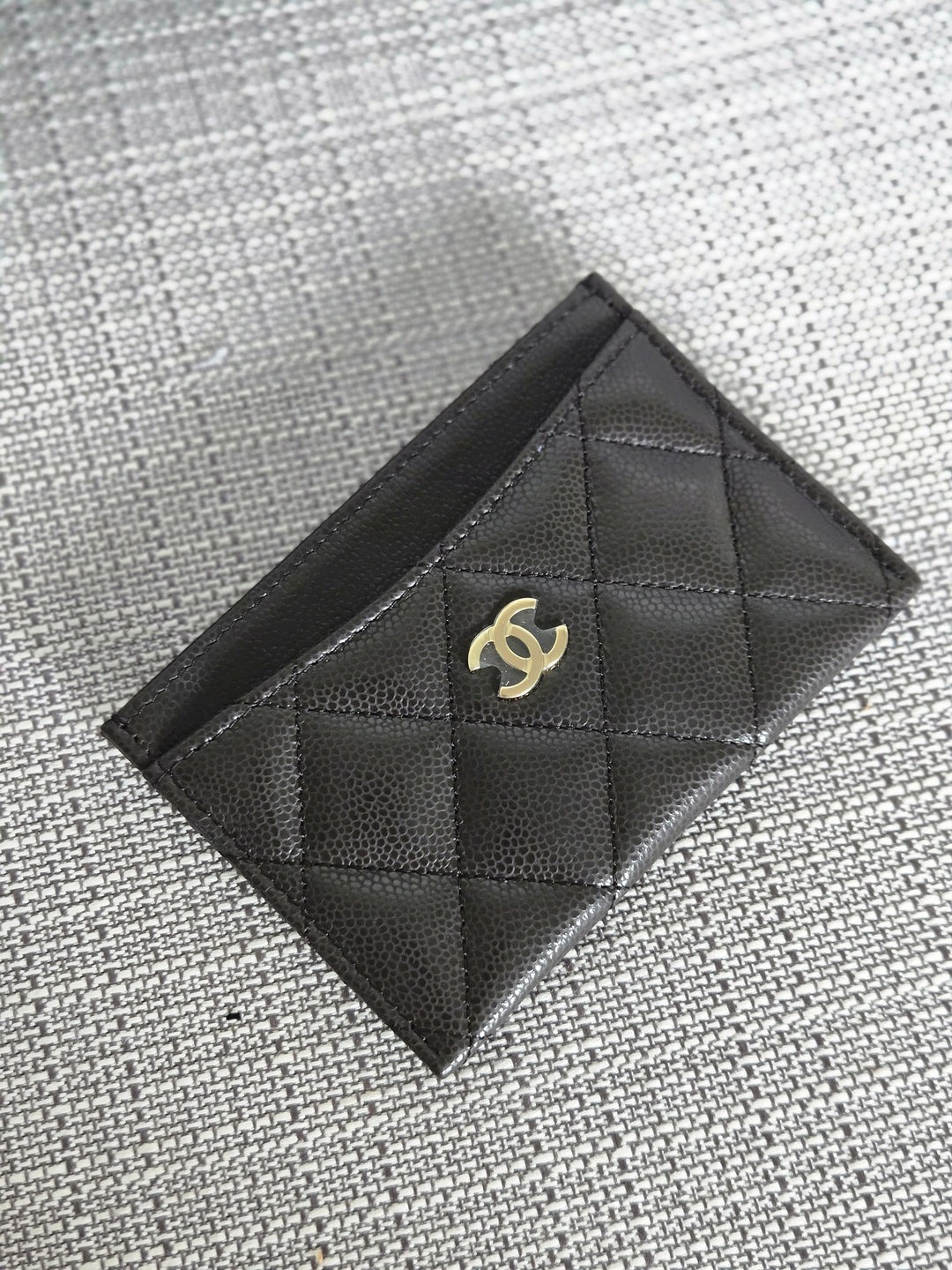 Chanel 2024/2025 25C collection Dark Chocolate Brown Caviar LGHW Flat Card Holder