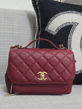 Load image into Gallery viewer, Chanel series 28 2019 19B Collection Burgundy Caviar Business Affinity Flap Bag with Champagne GHW size Medium (8.5 inches/23 cms)
