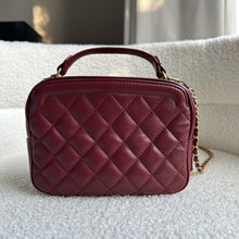 Load image into Gallery viewer, Chanel series 26 Burgundy Calf skin Aged GHW Camera Case bag with top handle
