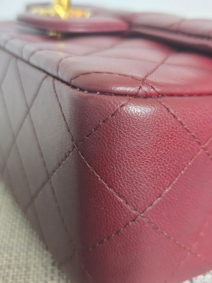 Chanel series 21 2015 15B Collection Burgundy Lambskin GHW Mini Rectangular Flap Bag