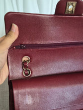 Load image into Gallery viewer, CHANEL 19B collection Series 28 Burgundy Caviar LGHW Medium Timeless Classic Double Flap Bag 11.12
