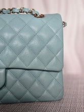 Load image into Gallery viewer, CHANEL 20C series 29 Tiffany Green Caviar LGHW Medium ML Timeless Classic Double Flap Bag
